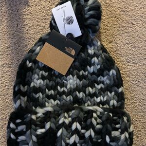 The North Face Black and Gray Knit Beanie women’s